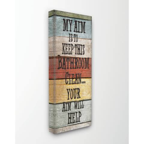 Porch & Den 'My Aim Is To Keep This Room Clean ' Canvas Print - 10 x 24