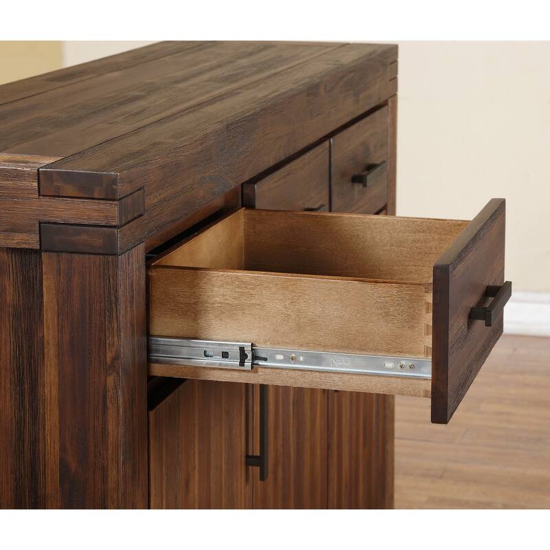 Meadow Three Drawer Three Door Solid Wood Sideboard in Brick Brown