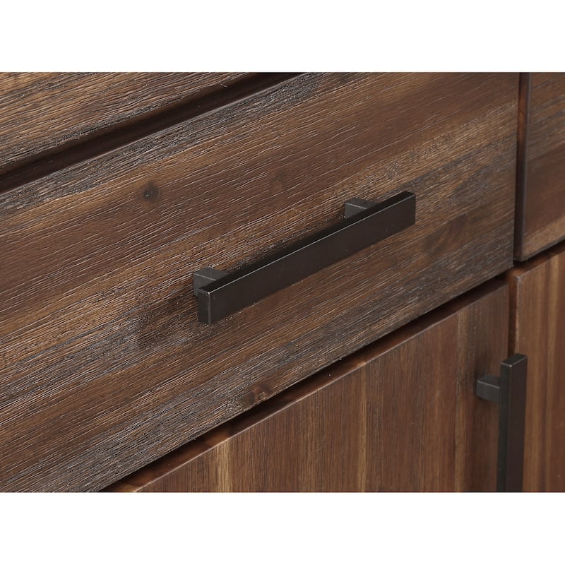 Meadow Three Drawer Three Door Solid Wood Sideboard in Brick Brown
