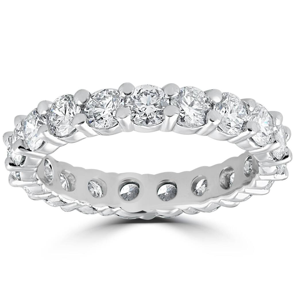 3 ct Diamond Eternity Womens Wedding Ring 14k White Gold Lab Grown ...
