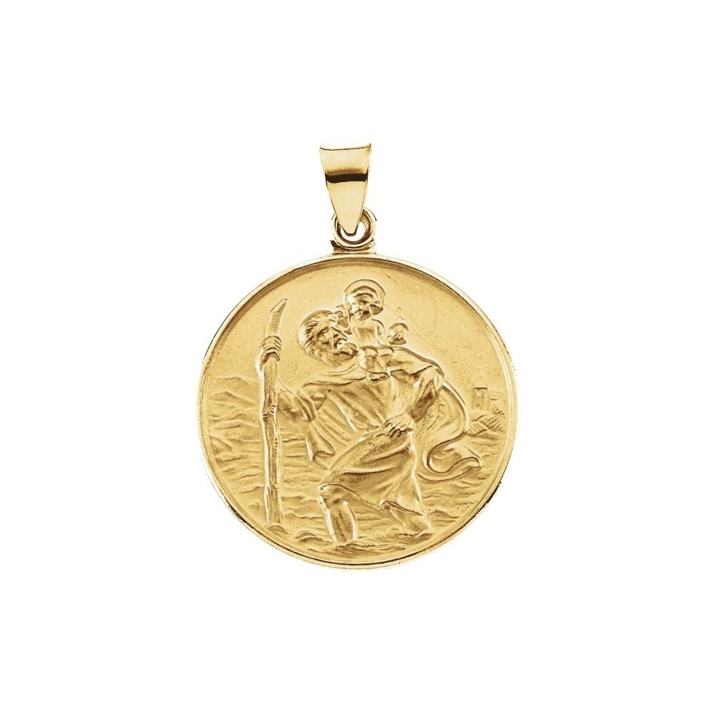 Solid Gold St Christopher Medal 2024 | towncentervb.com