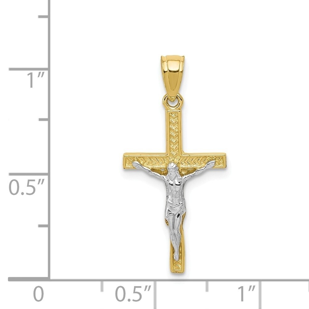 10k Yellow Gold Unisex Textured Crucifix Cross Religious Charm Pendant Measures 25.6x12.60mm Wide 10k Yellow Gold Unisex Textured Crucifix Cross Religious Charm Pendant Measures 25.6x12.60mm Wide