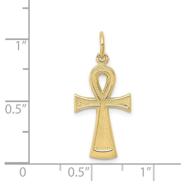 10k Solid Flat-Backed Ankh and Egyptian Cross Pendant