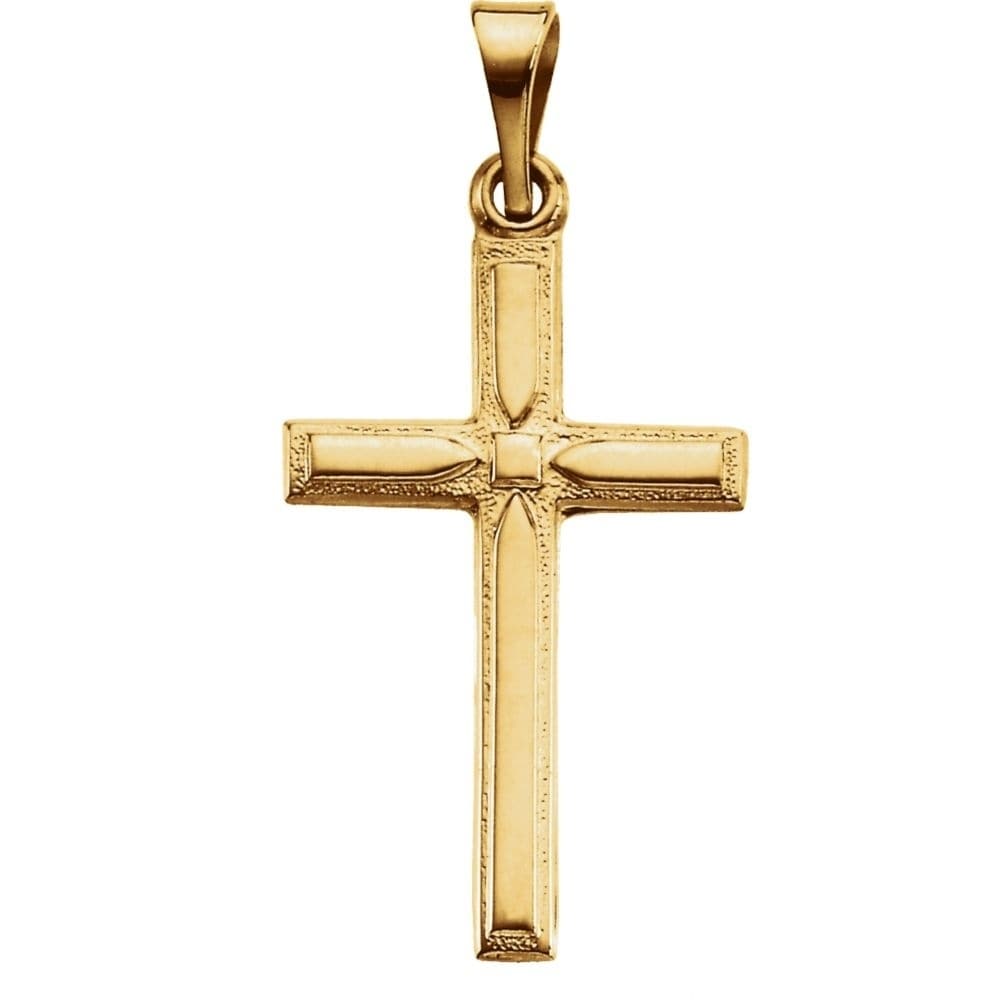 14K Yellow Gold 13x8.5mm Cross pendant