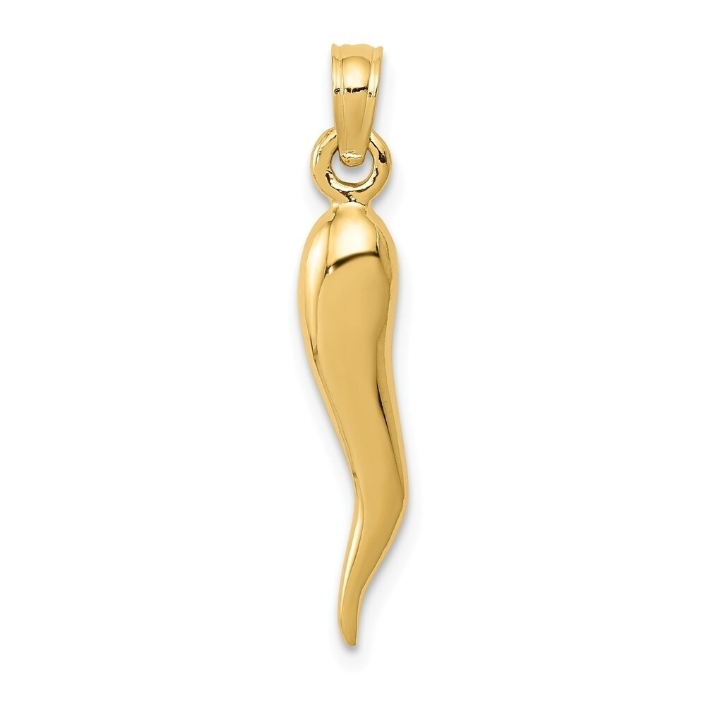 solid gold italian horn pendant