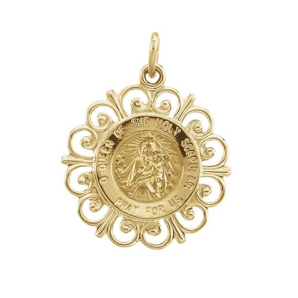 14kt Gold Filled Scapular Pendant with 18 Gold Filled Lite Curb Chain. 14kt Gold Filled Scapular Pendant with 18 Gold Filled Lite Curb Chain.