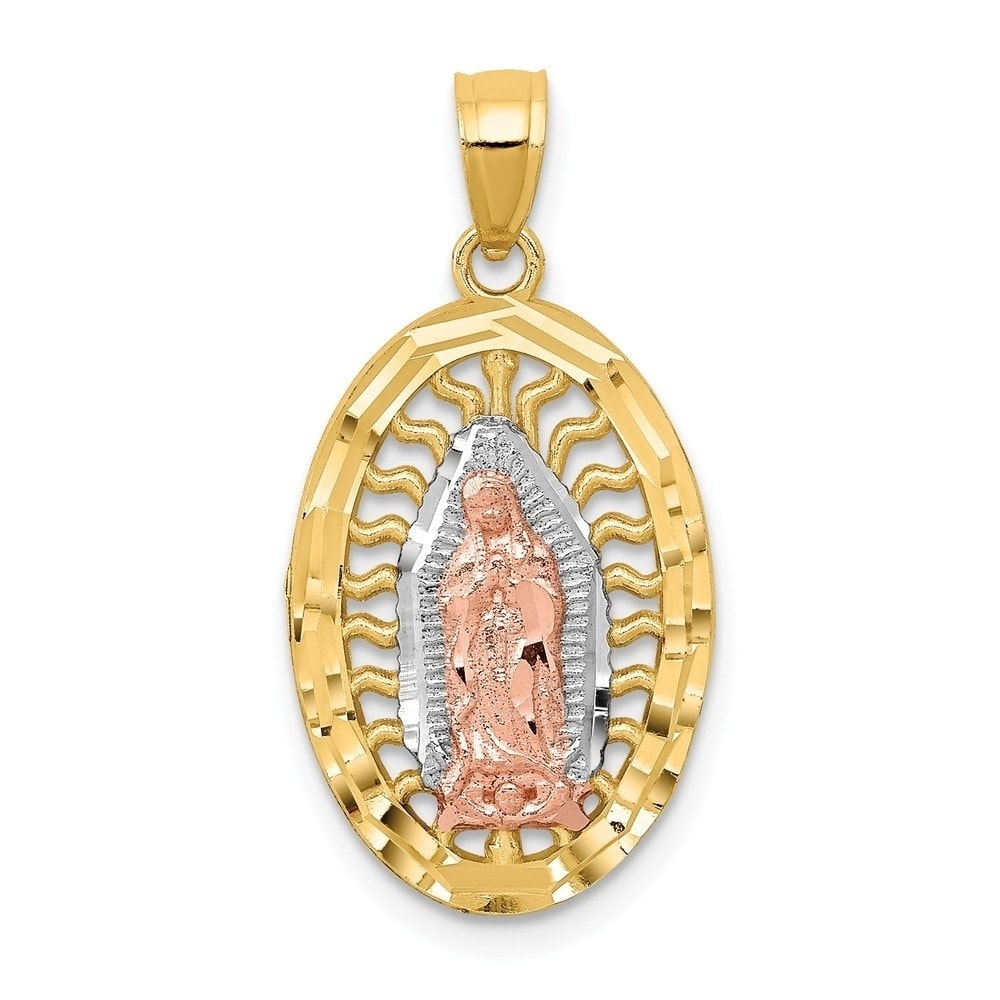 Bonyak Jewelry 18 Inch Rhodium Plated Necklace w// 4mm Jet Birth Month Stone Beads and Saint Joseph