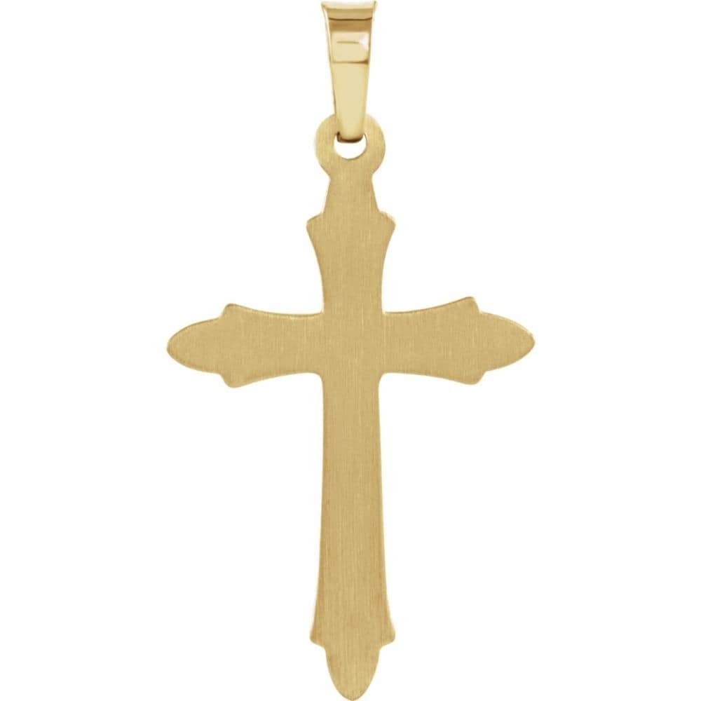 14K Yellow Gold 22.5x15.5mm Diamond Cross Pendant