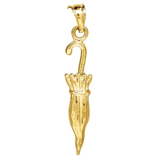 10k Gold Unisex Umbrella Height 29.8mm X Width 5.4mm Tools Charm Pendant