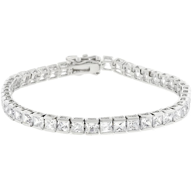 Shop Kate Bissett Silvertone Cubic Zirconia Tennis Bracelet Free