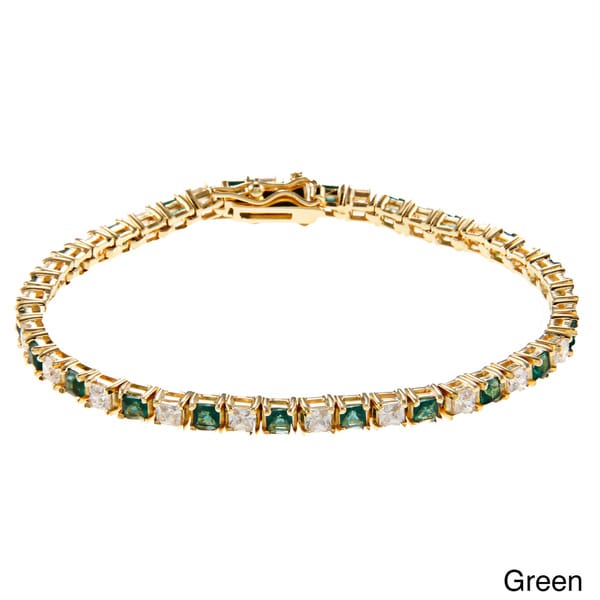 Goldtone Colored Cubic Zirconia Tennis Bracelet Cubic Zirconia Bracelets