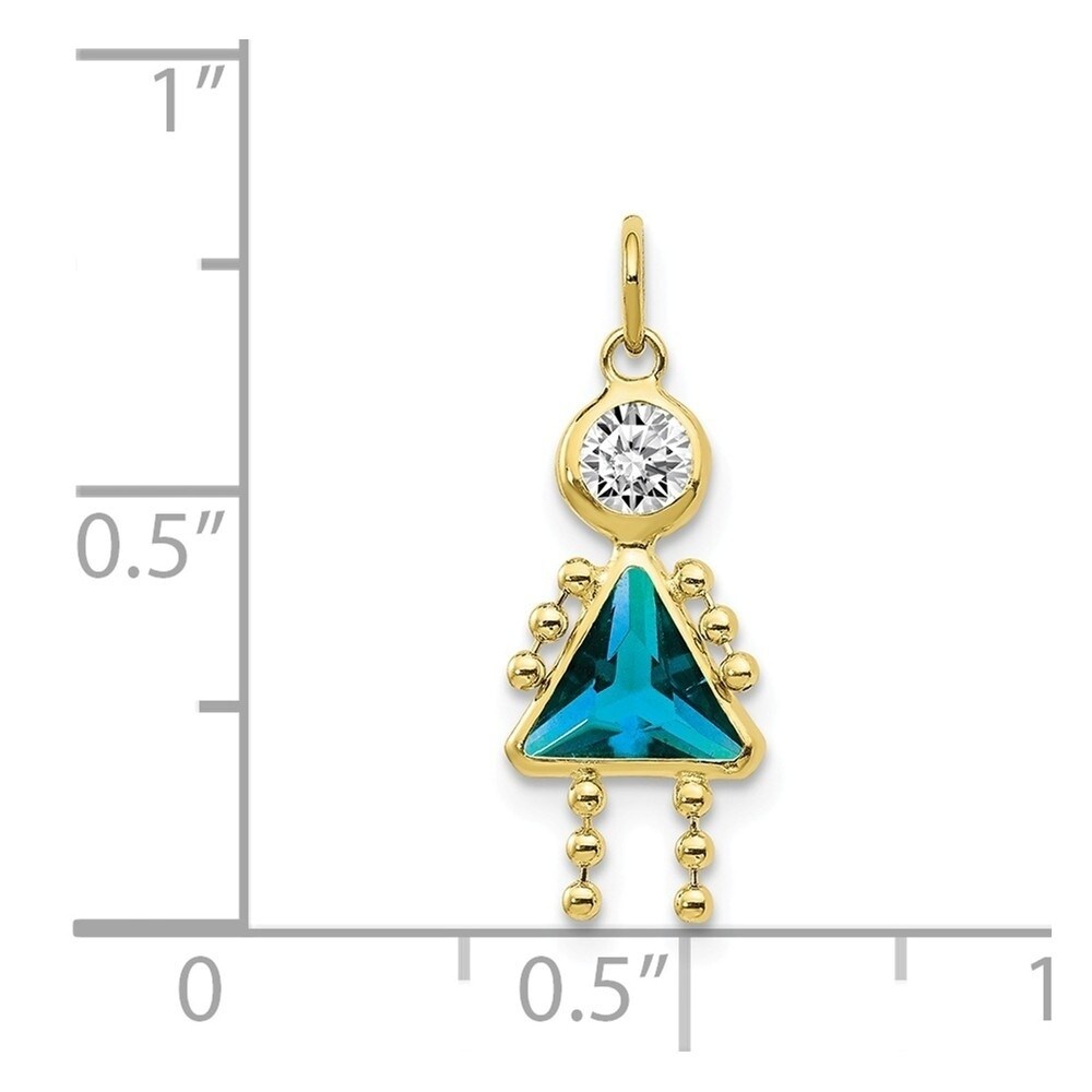 Diamond2Deal 10k Yellow Gold December Boy Birthstone Pendant for Women