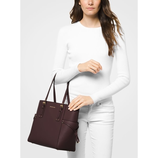 michael michael kors voyager medium crossgrain leather tote