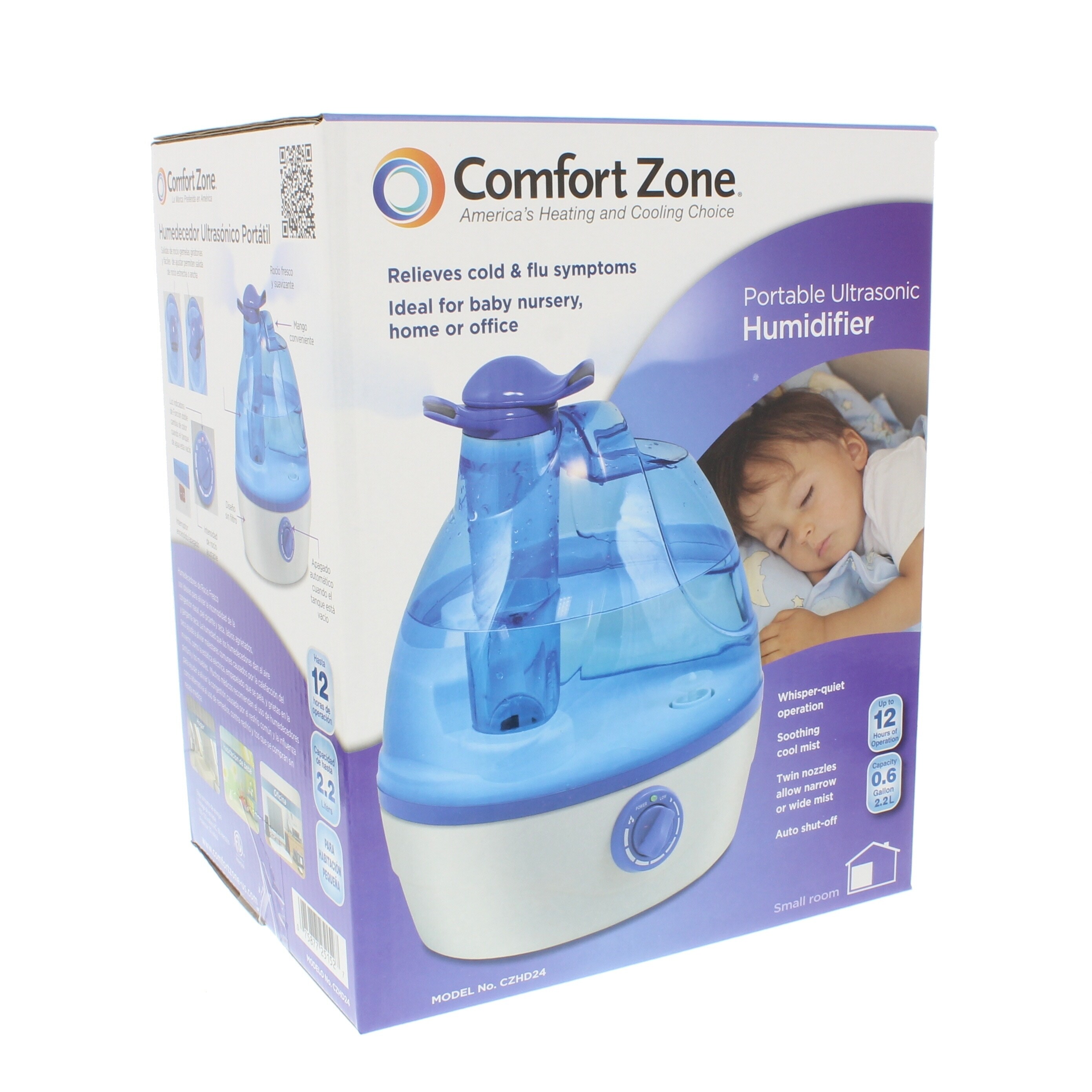 Shop Comfort Zone Czhd24 Whisper Quiet Cool Mist Portable