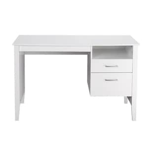 Porch and Den Ottawa Home Office Computer Desk with 2 Side Drawers (White)