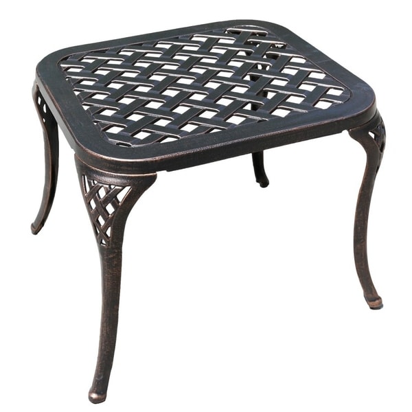 cast aluminum patio end tables