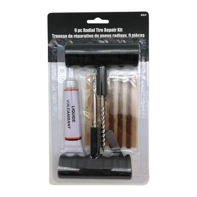 Heavy Duty 9 Piece Radial Tire Repair Kit -Tire Repair Tools & Tire Repair Set for Car, Motorcycle, Truck, ATV, Tractor and more