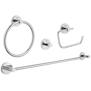 Grohe Essentials Metal 27.17-in. 4-in-1 Master Bathroom Accessories Set