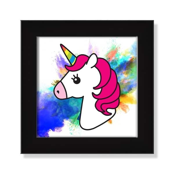 Pink Little Unicorn Wall Art for Girls Bedroom Print Bathroom Pictures  Modern Home Nursery Wall Decor Canvas Framed Wall Art for Bedroom Artwork  for