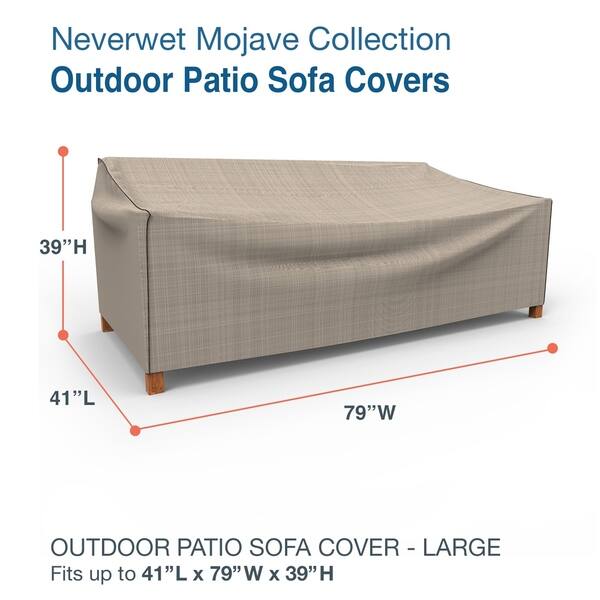 Shop Budge Waterproof Outdoor Patio Sofa Cover Neverwet Mojave Black Ivory Multiple Sizes Overstock 30332565
