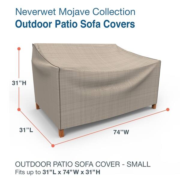 Shop Budge Waterproof Outdoor Patio Sofa Cover Neverwet Mojave Black Ivory Multiple Sizes Overstock 30332565