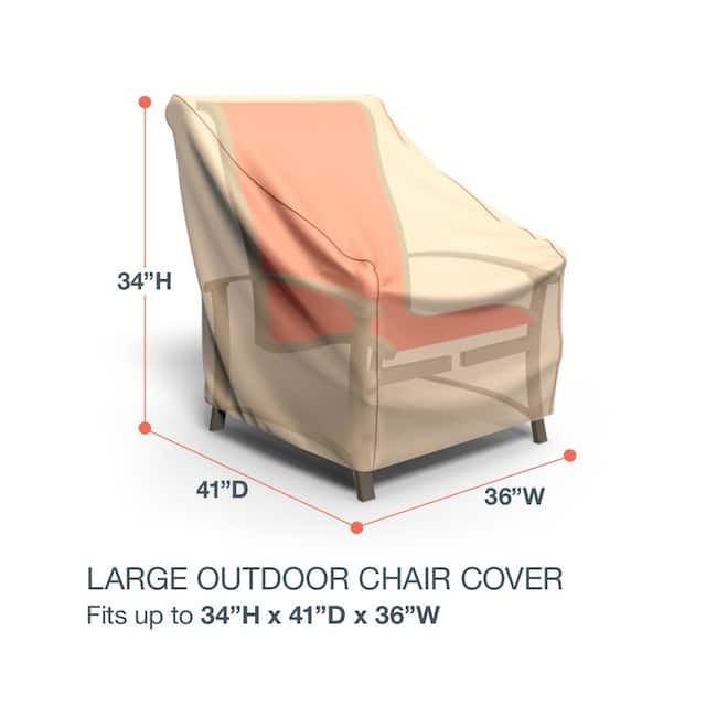 Budge Sedona Tan Patio Chair Cover Multiple Sizes - Large - 34"H x 36"W x 41" Deep