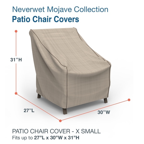 Budge Waterproof Outdoor Patio Chair Cover, NeverWet® Mojave, Black Ivory, Multiple Sizes