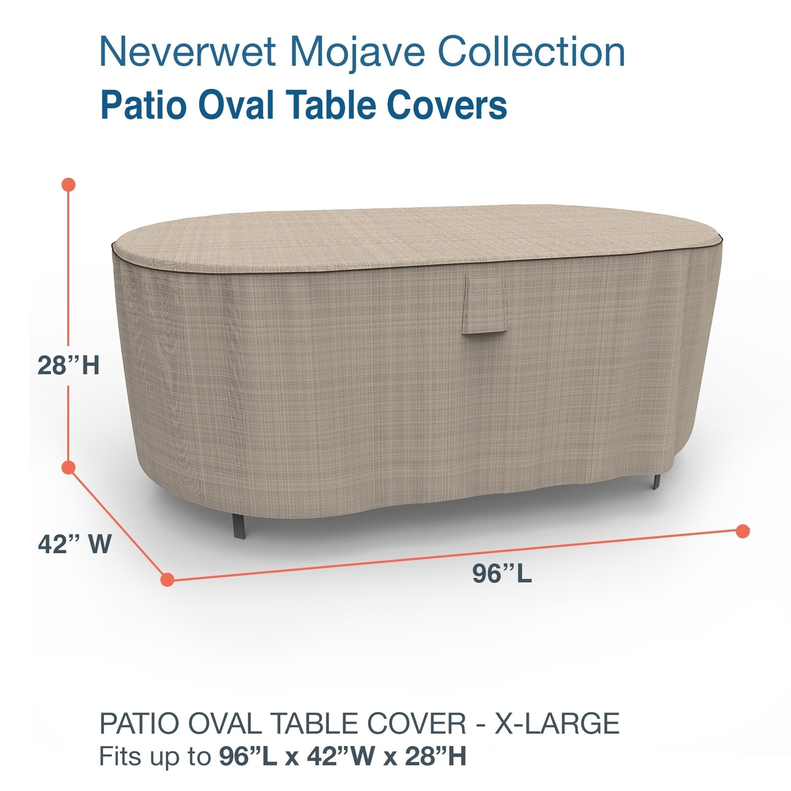 Shop Budge Oval Waterproof Outdoor Patio Table Cover Neverwet Mojave Black Ivory Multiple Sizes On Sale Overstock 30332766