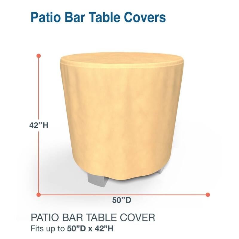 Budge Water-Resistant OutdoorPatio Bar Table Cover, All-Seasons, Nutmeg, 50" Diameter x 42" Drop