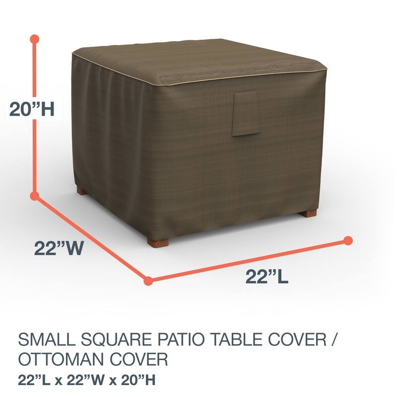 Budge StormBlock™ Hillside Black and Tan Square Patio Table Ottoman Cover Multiple Sizes