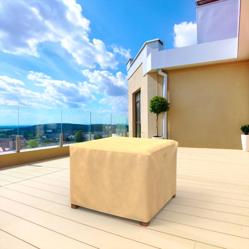 Budge Water-Resistant Outdoor Square Patio Table Cover, / Ottoman Cover, All-Seasons, Nutmeg, Multiple Sizes