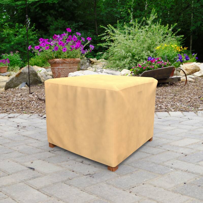 Budge Water-Resistant Outdoor Square Patio Table Cover, / Ottoman Cover, All-Seasons, Nutmeg, Multiple Sizes
