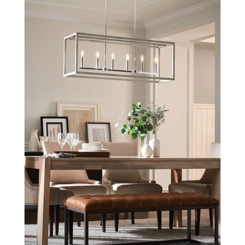 Sea Gull Moffet Street Washed Pine and Chrome LED Island Pendant