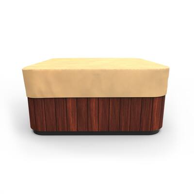 Budge Water-Resistant OutdoorSquare Hot Tub Cover, All-Seasons, Nutmeg, Multiple Sizes