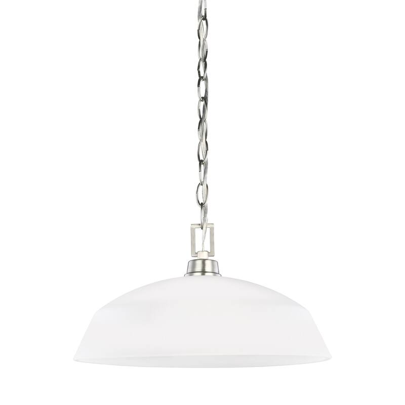Sea Gull Kerrville 1-light Satin Etched Glass Pendant - Brushed Nickel
