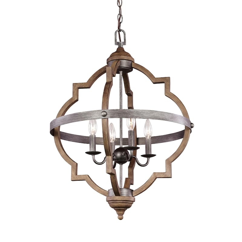 Sea Gull Socorro Stardust and Cerused Oak 4-light Hall/Foyer Pendant