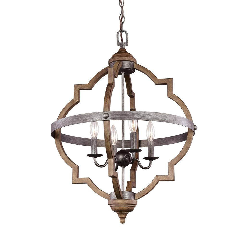 Sea Gull Socorro Stardust and Cerused Oak 4-light Hall/Foyer Pendant
