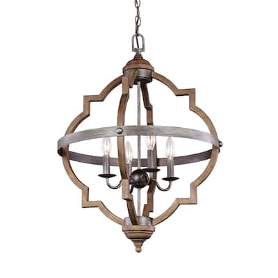 Sea Gull Socorro Stardust and Cerused Oak 4-light Hall/Foyer Pendant