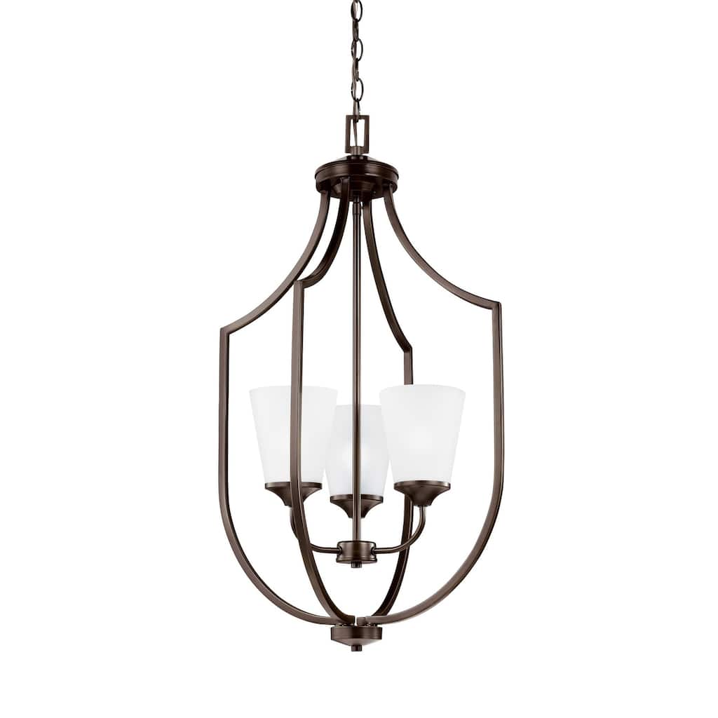 Sea Gull Hanford 3-light Satin Etched Glass Hall/Foyer Pendant