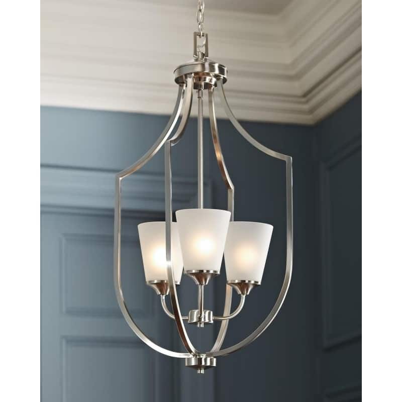 Sea Gull Hanford 3-light Satin Etched Glass Hall/Foyer Pendant