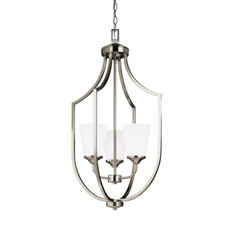 Sea Gull Hanford 3-light Satin Etched Glass Hall/Foyer Pendant
