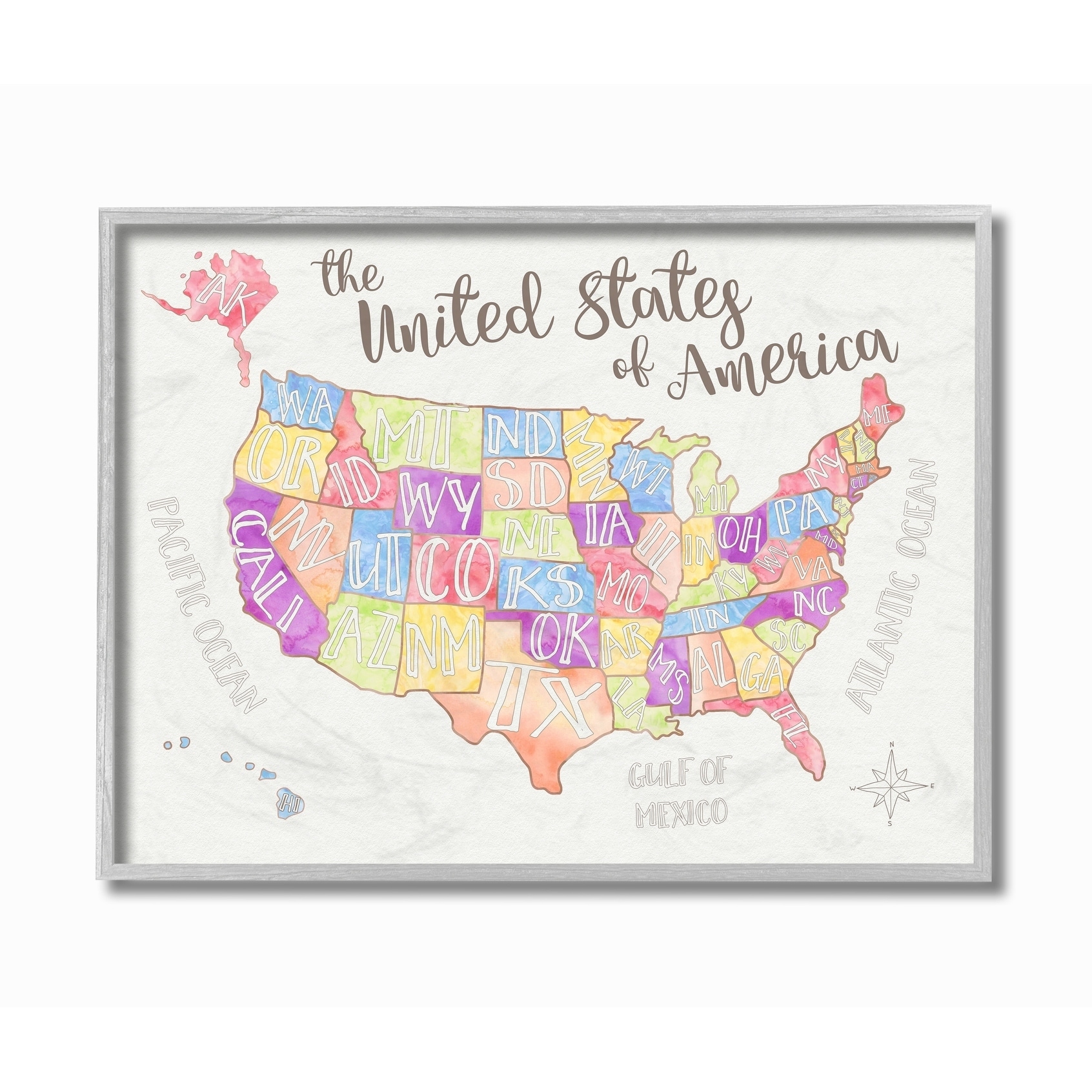 Stupell Industries United States of America USA Kids Map Stretched Canvas Wall Art Proudly Made in USA Stupell Industries United States of America USA Kids Map Stretched Canvas Wall Art Proudly Made in USA