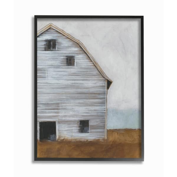 Shop Stupell Industries Worn Old Barn Farm Painted Black Framed