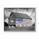 Stupell Industries Black and White Farmhouse Barn American Flag Grey ...