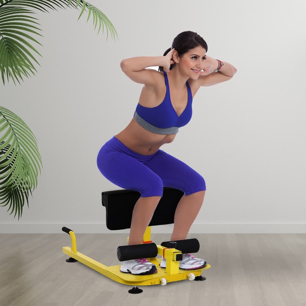 Multifunctional 3-in-1 Adjustable Squat Machine for Deep Squats and Home Gym Fitness Workout Routines, Targets All Muscle Groups