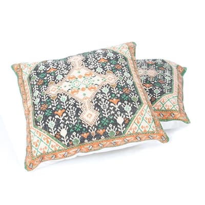 HERAT ORIENTAL Handmade 18" Throw Pillow, Set of 2