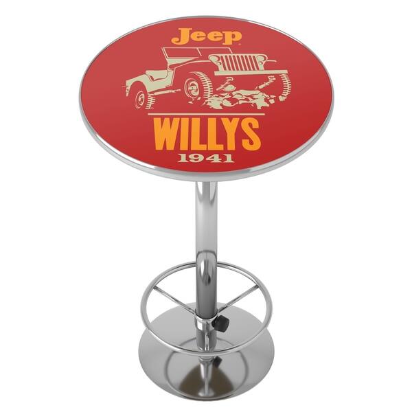 slide 2 of 10, Jeep Willys Chrome Pub Table Red - Plastic/Wood
