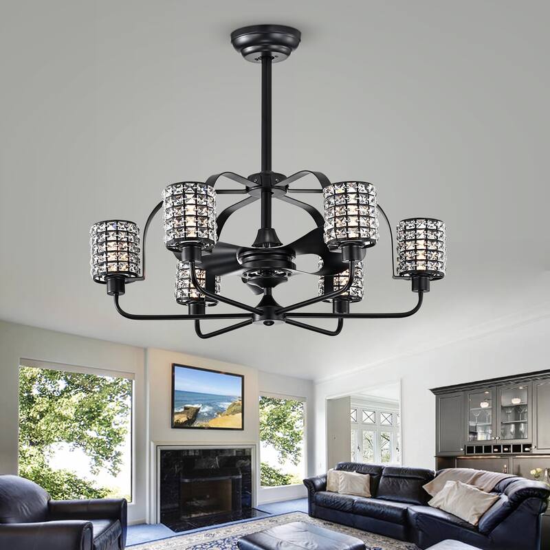 Silver Orchid Haver Matte Black 35-inch 3-Blade Candelier