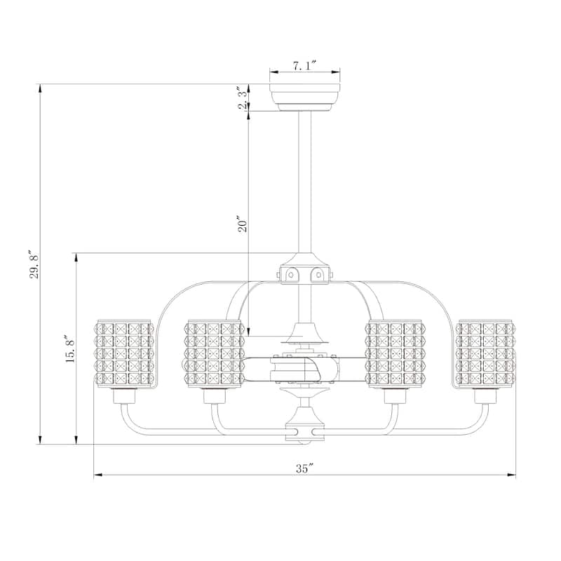 Silver Orchid Padin Pull-chain Ceiling Fan
