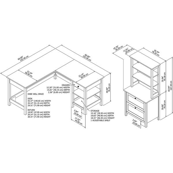 Mayfield L Shaped Desk with File and Hutch by Bush Furniture Bed Bath & Beyond 30337231